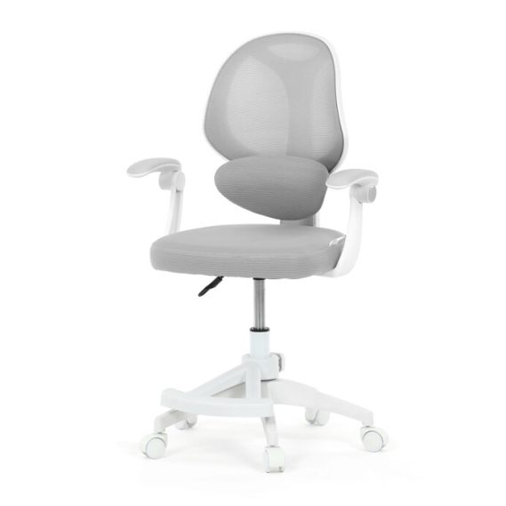 Detská stolička, výškovo nastaviteľná, šedá sieťovina, KA-W8008 GREY