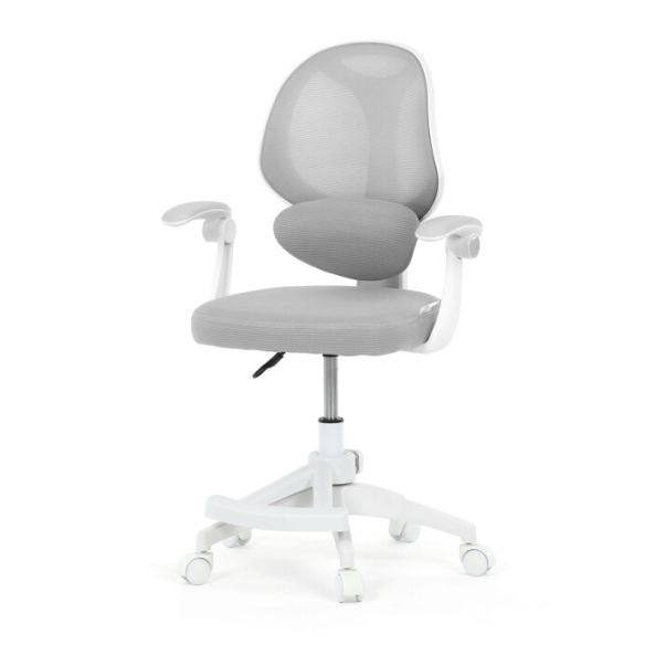 Detská stolička, výškovo nastaviteľná, šedá sieťovina, KA-W8008 GREY