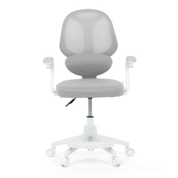 Detská stolička, výškovo nastaviteľná, šedá sieťovina, KA-W8008 GREY