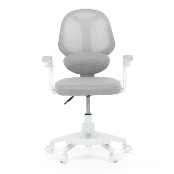 Detská stolička, výškovo nastaviteľná, šedá sieťovina, KA-W8008 GREY
