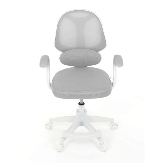 Detská stolička, výškovo nastaviteľná, šedá sieťovina, KA-W8008 GREY