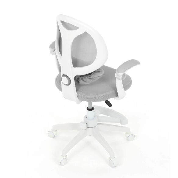 Detská stolička, výškovo nastaviteľná, šedá sieťovina, KA-W8008 GREY