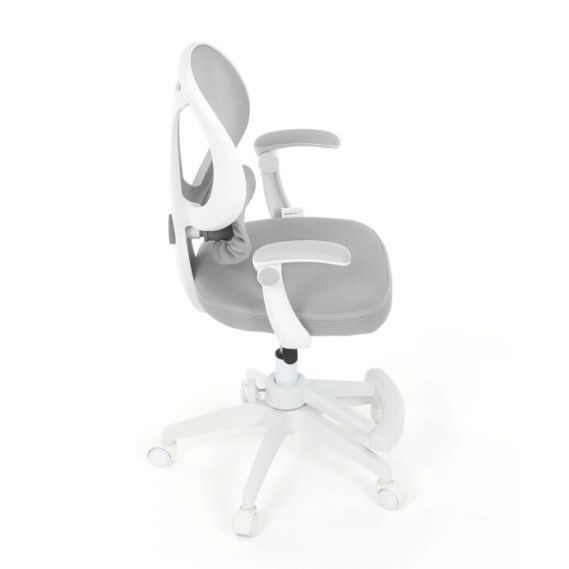 Detská stolička, výškovo nastaviteľná, šedá sieťovina, KA-W8008 GREY