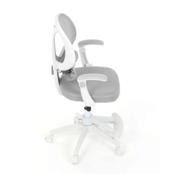 Detská stolička, výškovo nastaviteľná, šedá sieťovina, KA-W8008 GREY