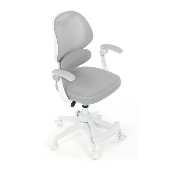 Detská stolička, výškovo nastaviteľná, šedá sieťovina, KA-W8008 GREY