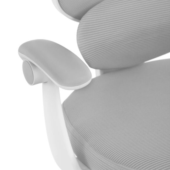 Detská stolička, výškovo nastaviteľná, šedá sieťovina, KA-W8008 GREY