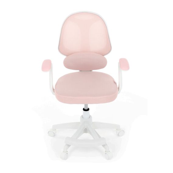 Detská stolička, výškovo nastaviteľná, ružová sieťovina, KA-W8008 PINK
