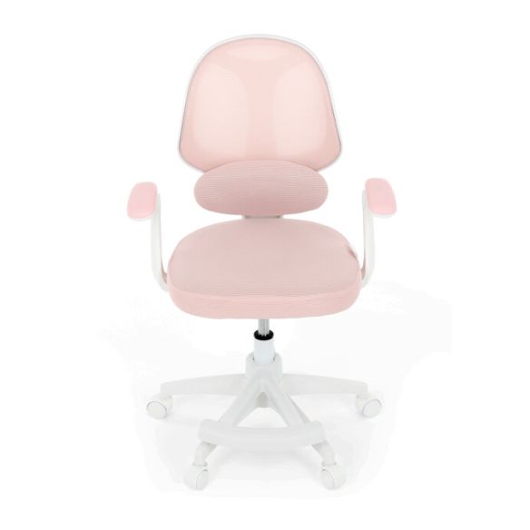 Detská stolička, výškovo nastaviteľná, ružová sieťovina, KA-W8008 PINK