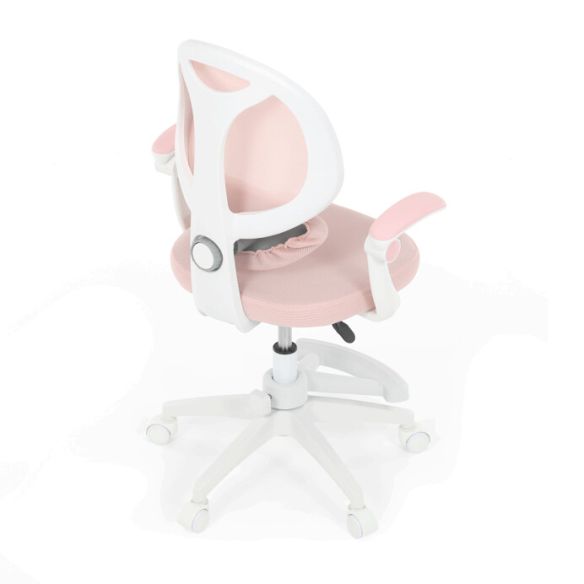 Detská stolička, výškovo nastaviteľná, ružová sieťovina, KA-W8008 PINK