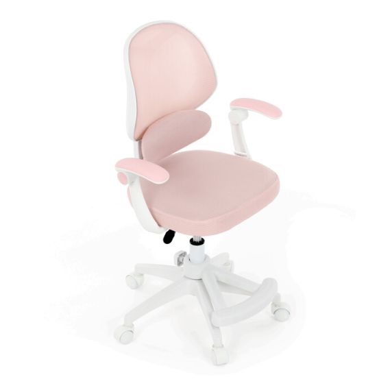 Detská stolička, výškovo nastaviteľná, ružová sieťovina, KA-W8008 PINK