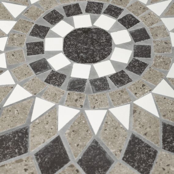 Záhradný set 1+2, kov, keramická mozaika, šedá, US1500 SET