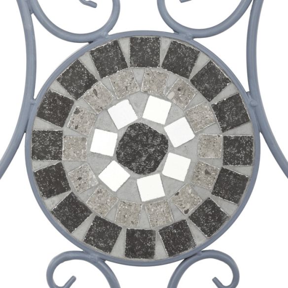 Záhradný set 1+2, kov, keramická mozaika, šedá, US1500 SET