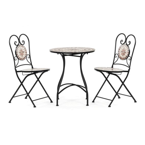 Záhradný set 1+2, kov, keramická mozaika, US1600 SET