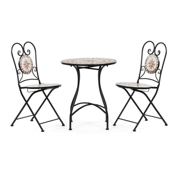 Záhradný set 1+2, kov, keramická mozaika, US1600 SET