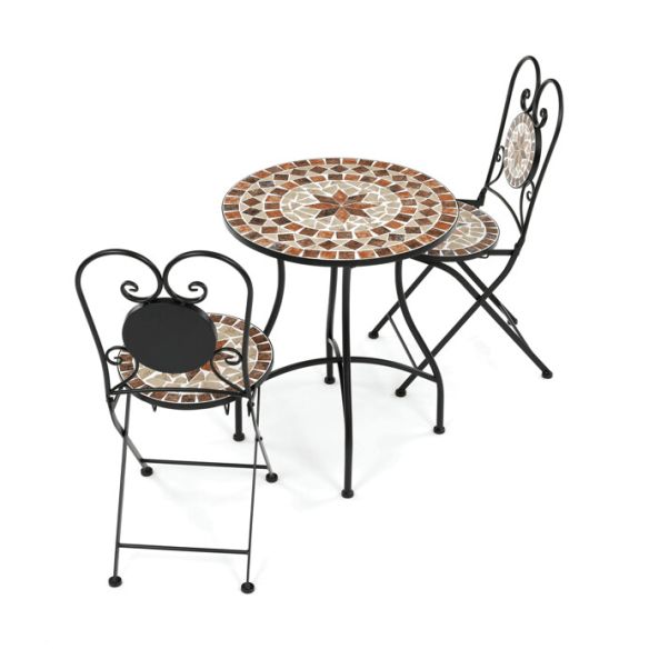 Záhradný set 1+2, kov, keramická mozaika, US1600 SET