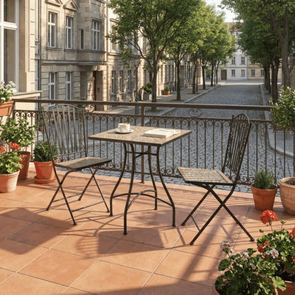 Záhradný set 1+2, kov, keramická mozaika, US1700 SET